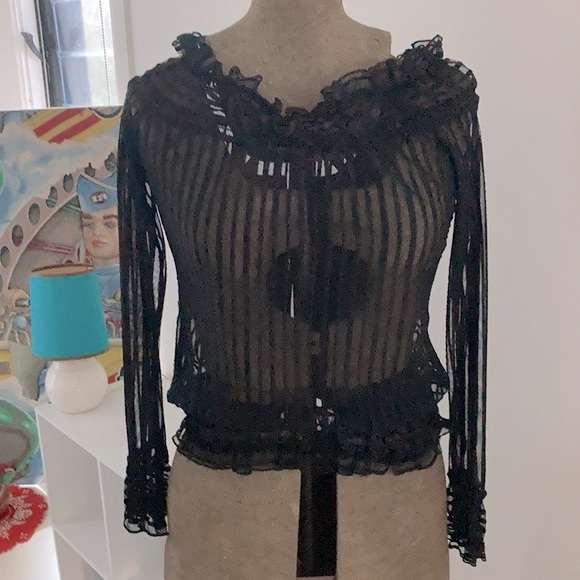 Sheer striped long sleeve Top by COOPER STREET - Picture 4 of 8